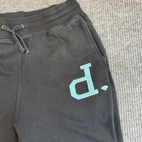 Diamond Supply Co Black Jogger Sweatpants Large "D" Logo Streetwear Zip Pocket - Picture 3 of 10